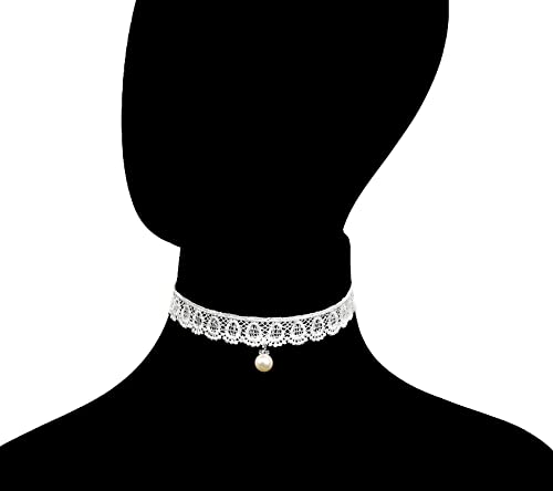 LINKY 10pcs White Lace Choker Necklace Women Jewelry Set4
