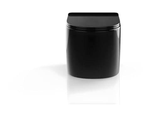 Vente-unique-Wand-WC aus Keramik ohne Flansch - Schwarz glänzend - JAVOINE – Bild 4