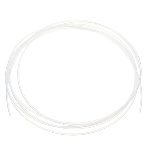 sourcing map PTFE Tubing Hose 150cm/4.92ft Long, 0.8mm ID 1.2mm OD High Temperature Tube, Insulating 3D Printer Hose Whi