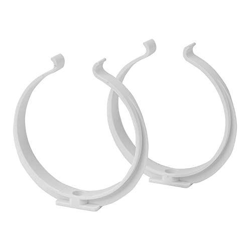 Prostko 2 x Duct Pipe Bracket - 100mm - Round Ventilation Tube Clamp Clip - Ducting Holder., White