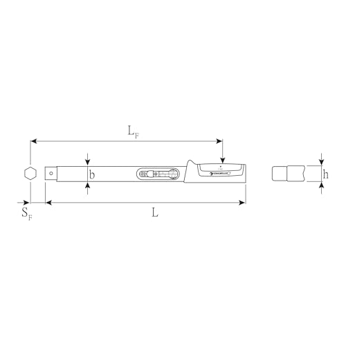 Image of Stahlwille 730 Torque Wrench, Size a /20, 40-200Nm, 14x18mm Insert, 453mm Long, with Mount for Insert Tools, 50584020