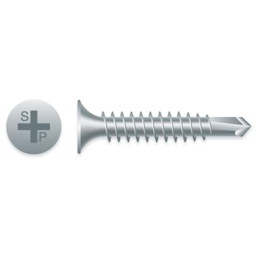 #6 x 1-1/4" Tornillos Phillips cabeza bugle acero zincado