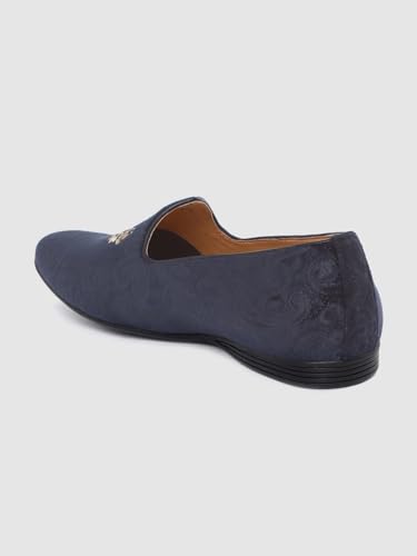 Image of San Frissco Men's Formal Loafers with Velvet Embroidered Design Trending Shoes /Moccasins Jutti for Festive, Wedding, Party Slip-On Loafers /Stylish Lightweight and Comfortable Mojaris