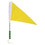 HEMOTON Mástil telescópico de acero inoxidable con bandera triangular amarilla de alta visibilidad para profesores y líderes de grupo en la escuela, excursiones al aire libre, ligero y resistente a la