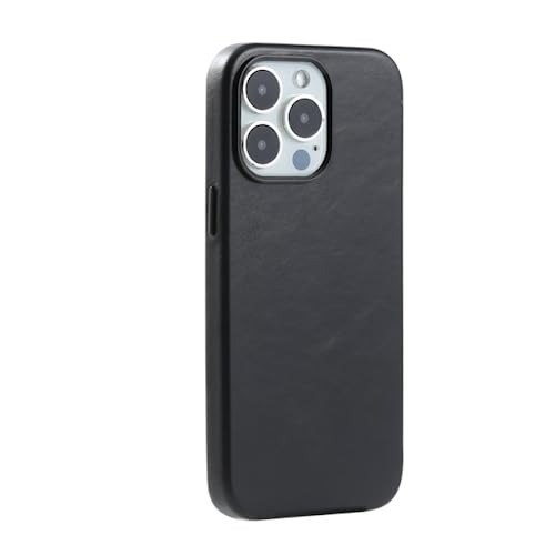 Étui de téléphone portable cuir noir pour iPhone 14 Pro Max 13 12