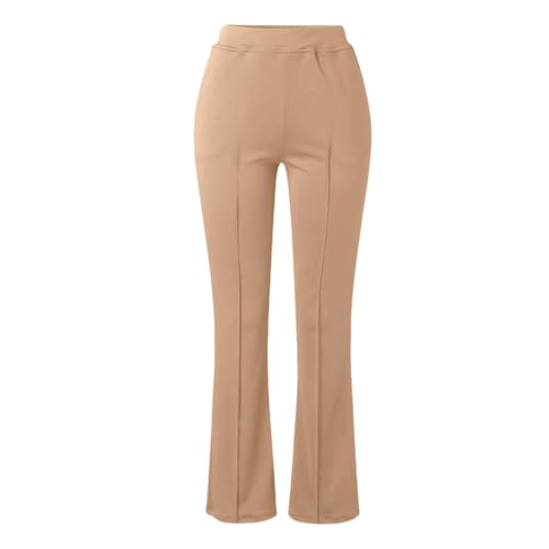Womens High Waist Trousers Work Pants Wide Straight Leg Business Outfits Lightweight with Pockets Casual Slacks4