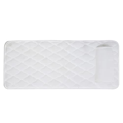 Ausla Alfombra de Baño Alfombra de Bañera de Malla de Poliéster 130 X 42,5 Cm con Almohada y Ventosas de Ducha Hueca Transpirable para Uso en la Bañera del Hospital del Gimnasio del Hotel en Casa