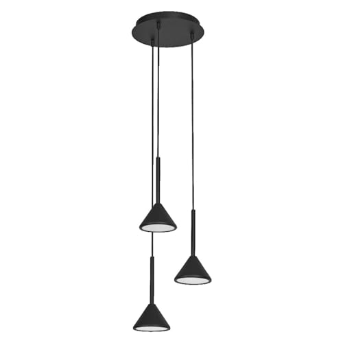 Osram Decor Fuji Suspension décorative 3 ampoules PL 13 W 500 lm 3000 K Blanc chaud 930 Non dimmable IP20 Noir Acier 290 mm Ampoule non remplaçable