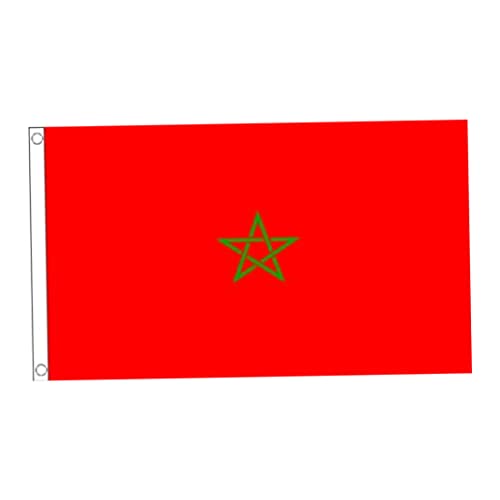 Bandera de Marruecos Garden Poliéster Flagal Banners nacionales para desfiles Olímpica, bandera marroquí, 90x150 cm Cover
