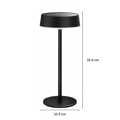 Image of NYRWANA Solar Rechargeable LED Table Lamp | 1800mAh | Solar & USB Charging, Stepless Dimming, Touch Control, 3 Color Modes, Portable Desk Lamp for Bedroom, Living Room & Home Decor