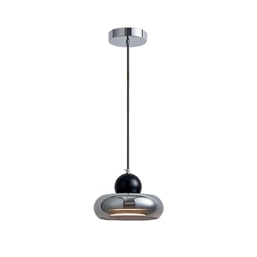 Suspension mini en verre et métal fumé avec éclairage LED 10W moderne pour îlot cuisine