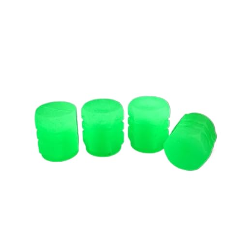 Tapas de Válvula para Neumáticos de Coche, Motocicleta y Bicicleta, Decoración Luminosa para Rueda, Accesorios de Tapón de Neumático (4 piezas Verde)