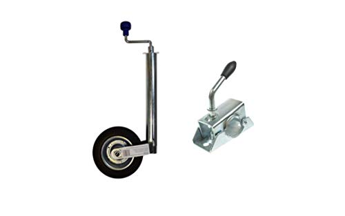 ASC Maypole 48mm Jockey Wheel with Solid Tyre - Trailer Caravan Horsebox with Clamp