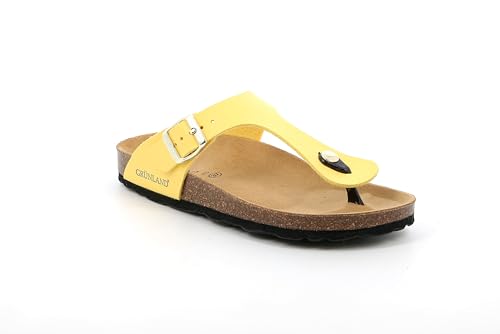 Grunland CC4015 JAUNE tongs en cuir écologique jaune taille 35 EU