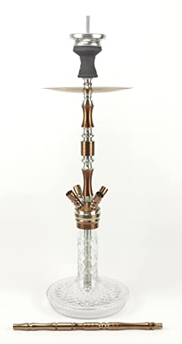 Smokah Shisha Marina - Bronze Clear | Edelstahl Shisha inkl. Molassefänger | inkl. Kaminkopf Set – Bild 4