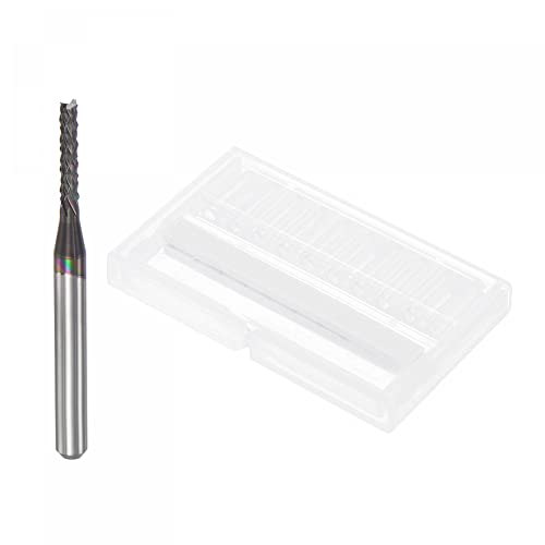 Image of uxcell End Mill CNC Router Bits, 1.8mm x 9.5mm 1 /8 inch Shank Diamond Film Coated Carbide Engraving Bit Milling Cutter Left Hand for PCB Plastic Fiber Wood 5pcs