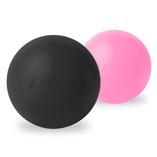 Image of Massage Lacrosse Balls for Myofascial Release, (2Pack,Black and Pink) | Yoga Deep Tissue Massage,Trigger Point Therapy and Foot Plantar Fasciitis,Muscle Soreness Massager Ball