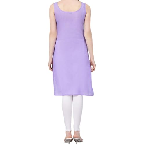 Image of Women's Sleeveless Cotton Inner Slip Dress Round Neck Soft Comfortable Fit Full Length Camisole Innerwear Summer top Undergarment for Girls