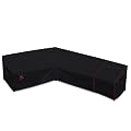 Turtle Life Patio Sectional Sofa Cover, Outdoor Heavy Duty Durable UV Water Resistant Anti-Fading L-Shaped Couch Cover, Black, L-Shaped 70in +98in(Right)