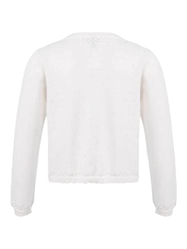 Jhaoyu Girls Kids Knitted Long Sleeve Button Bolero Shrug Cardigan Dress Cover Up2