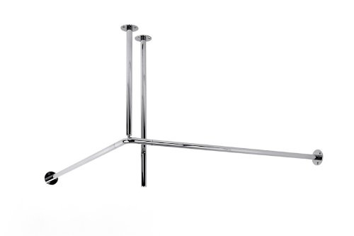 Supporto da soffitto FRELU per la tenda da doccia di sistema - accorciabile - in acciaio inox, 700mm