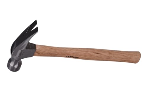 Image of Century Drill & Tool 72278 Wood Handle Hammer, 24 oz., Claw Style: Ripping | 15-1 /4 inch overall length, cuts steel & wood, high carbon steel