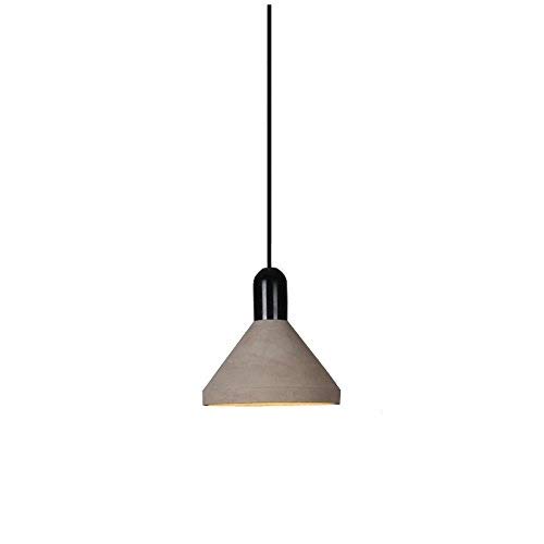 Lámpara de techo industrial de cemento y madera con casquillo LED para cafetería y cocina