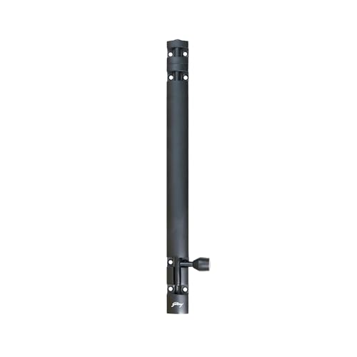 Image of Godrej Door Fittings | 12 inch Tower Bolt | Premium Matte Black Finish | Kundi for Better Grip & Easy Operation-Chitkani /Chitkini for Main Door, Bedroom, Bathroom, Wardrobe | 1 Year Warranty