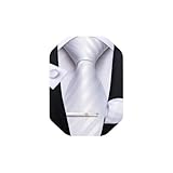 [DiBanGu] ネクタイ 結婚式 ホワイト ネクタイ ポケットチーフ タイクリップ セット ギフトボックス付き 冠婚葬祭