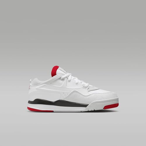 Jordan 4 RM Little Kids' Shoes (FQ7936-102, White/Black/Neutral Grey/Varsity Red)3