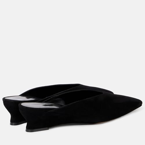 Women's Suede Slip-On Wedge Pumps, Pointed Toe Kitten Heels (2 Inches) – Casual Elegant Dress Shoes for Office, Party & Daily Wear2