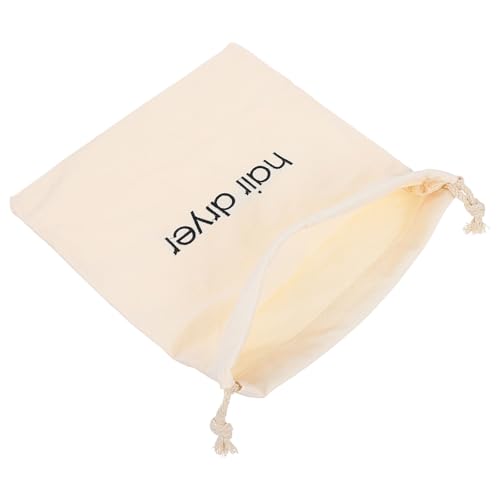 MAGICLULU Bolsa Organizadora para Secador de Pelo Cordón Ajustable, Tamaño 33x30 Cm, Material Lona Resistente Color Beige, Gran Capacidad para Almacenamiento en Hogar, Hotel y Viaje