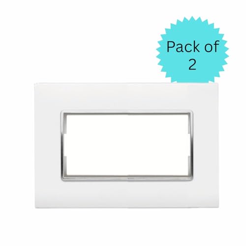 Image of Anchor by Panasonic Penta 4 Module Gina Cover Plate with Chrome Collar for Switch Board (White, 65804-2)