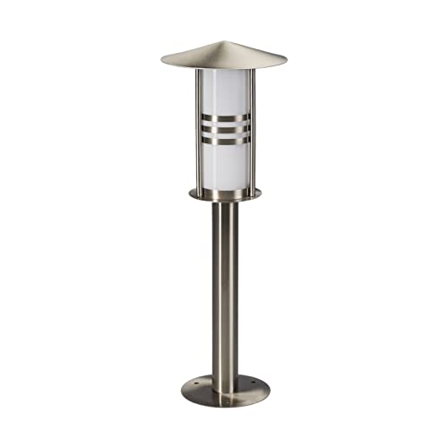 Lindby Luminaire extérieur Erina (Moderne) en Gris Inox (1 lampe,à E27), borne eclairage exterieur, lumineuse luminaire pour socle