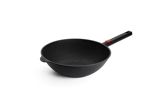Wok de aluminio con diámetro 30 cm y mango removible miniatura 1