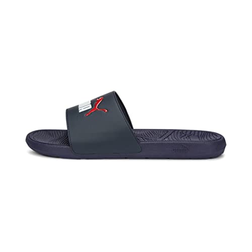 Puma Unisex Adults Cool Cat 2.0 Slide Sandals, Parisian Night-Puma White-Puma Red, 6 UK, Parisian Night Puma White Puma Red