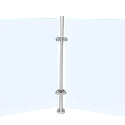 Geländerpfosten-Set aus Edelstahl für 12 mm gehärtetes Glas, Eckgeländerpfosten mit Glasklemmen, ideal für Gartenzäune und il-Systeme