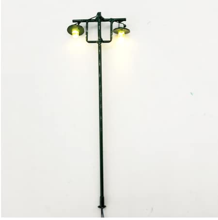 GenericТоуPRO - Ho Scale Model Street Light 3V High Lighting Park Lamp Model Light Boutique Street Lamppost Train Railroad Layout (Green1)