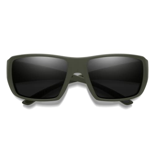 Image of SMITH Guide's Choice XL Sunglasses - Extra Large Performance Sports Active Sunglasses for Biking, Running, Fishing & More - For Men & Women - Matte Moss + Black ChromaPop Polarized Lenses