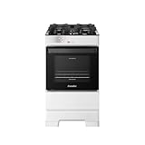 Fogão Esmaltec 4 Bocas Ideal Top Glass Mesa de Vidro Forno 50 Litros Branco T4VAB Bivolt