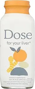 Dose for Your Liver Detox Drink 16oz – Daily Liver Cleanse & Support with Organic Milk Thistle, Turmeric Curcumin, Dandelion Root & Ginger – Vegan, Gluten-Free, Non-GMO