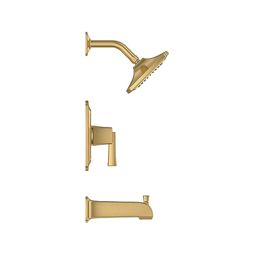 Kit de grifería para bañera y ducha American Standard TU353508.GN0 Townsend con cartucho de equilibrio de presión, caudal 1,75 GPM, acabado dorado cepillado miniatura 2
