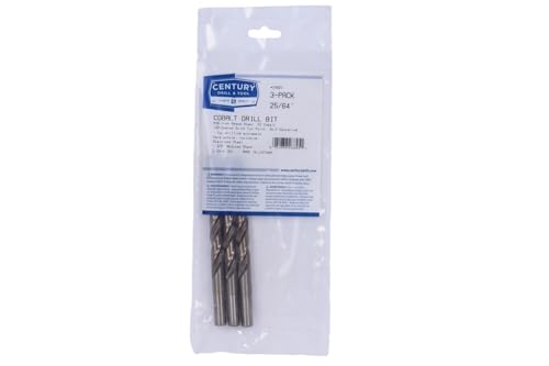 Image of Century Drill & Tool 26825 Cobalt Drill Bit, 25 /64 inch, Pro Pack of 3