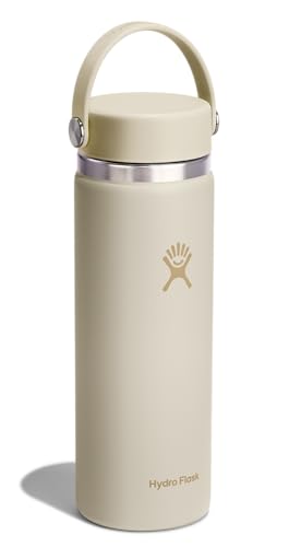 Image of Hydro Flask Water Bottle - Insulated Stainless Steel - Wide Mouth Flex Lid, Non Spill, Leakproof and Refillable in 20 Oz Coconut Cream