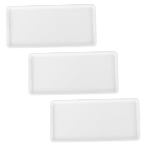 3Pcs Ceramic Bathroom Tray Rectangle Holder for Toiletries Makeup and Jewelry Storage and Lightweight Ceramic Storage Tray for Vanity and Countertop Organization