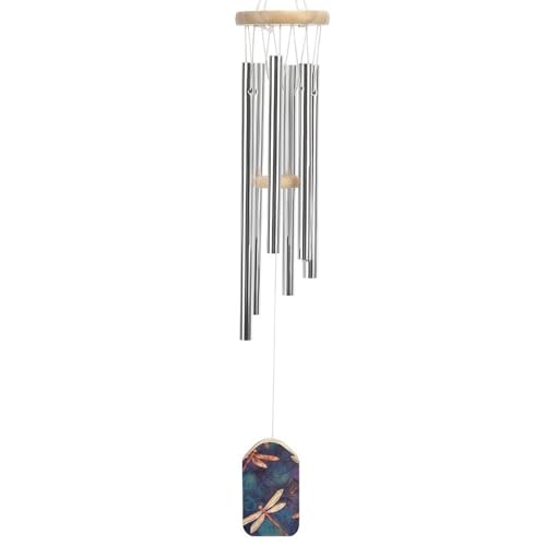 Carillon éolien en aluminium libellule de 52,8 cm, idée cadeau sincère et déco - 8