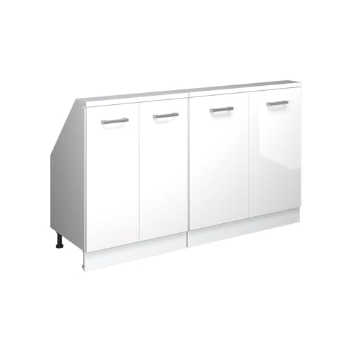 Vicco Ensembles de Meuble de Rangement sous Pente Rion, Blanc Brillant/Blanc, Lot de 2, adapté au Rangement Peu encombrant sous Les toits en Pente