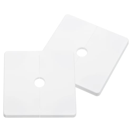 QUARKZMAN 2pz Piastra di Protezione Quadrata in Plastica ABS, Flangia Divisa per Parete, 12mm Diametro Copertura Decorativa Bocca Tubo a Parete, Bianco