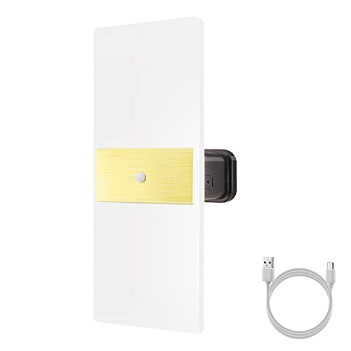 Image of BIGMONAT Motion Sensor Wall Light, LED Sconce Light Battery Operated, USB Rechargeable Night Light, Wireless Wall Lamp for Hallway Bathroom Bedroom Corridor Stairway Shower,180 Lumens, 4000K