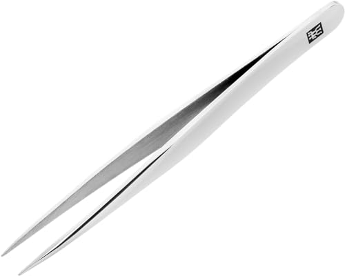 ZWILLING Spitze Pinzette (Entfernen von Splittern, eingewachsenen oder feinen Härchen, handgeschliffene, angeraute Spitzen), Poliert, Silber, 90 mm 3